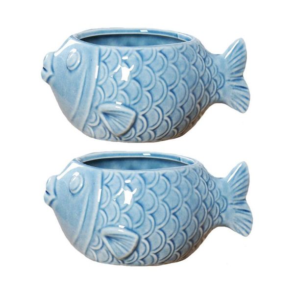 

shower curtains 2pcs cartoon fish succulent plant pots ceramic pot planter home decoration