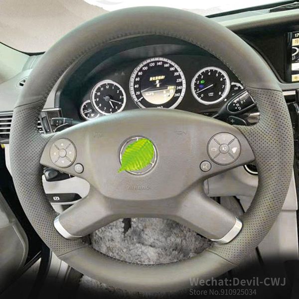 

steering wheel covers hand-stitch alcantara leather cover for - e-class c-class 180e 200 260e 320e 400 300l 2013-2021 2014