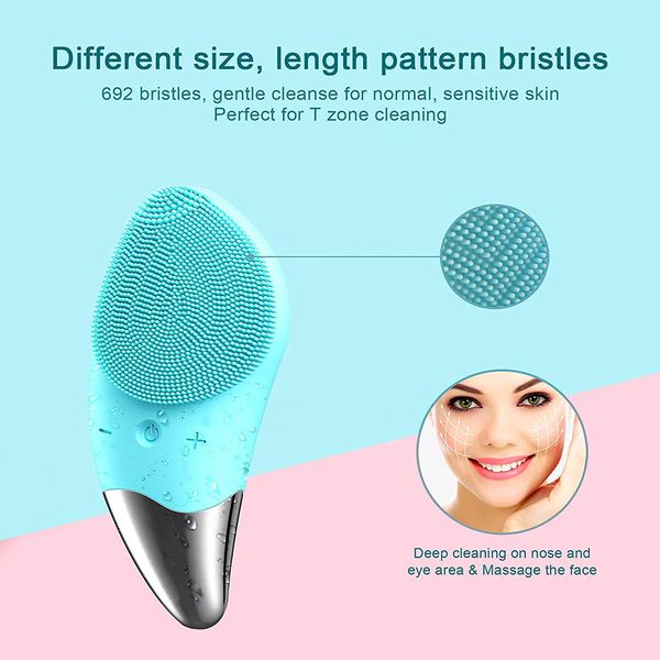 

acoustic cleansing brush mini electric silica gel cleansing brush deep cleansing skin face massager facial brush