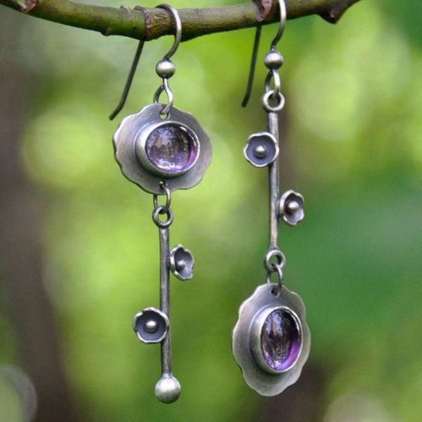 

dangle & chandelier three styles colour fashion simplicity plum blossom crystal key shape dangler female paragraph earring, Silver