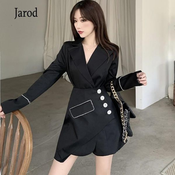 

women's tracksuits autumn women 2 pieces set fashion notched collar long blazer jacket+chic irregular mini skirts suits wear to work, Gray