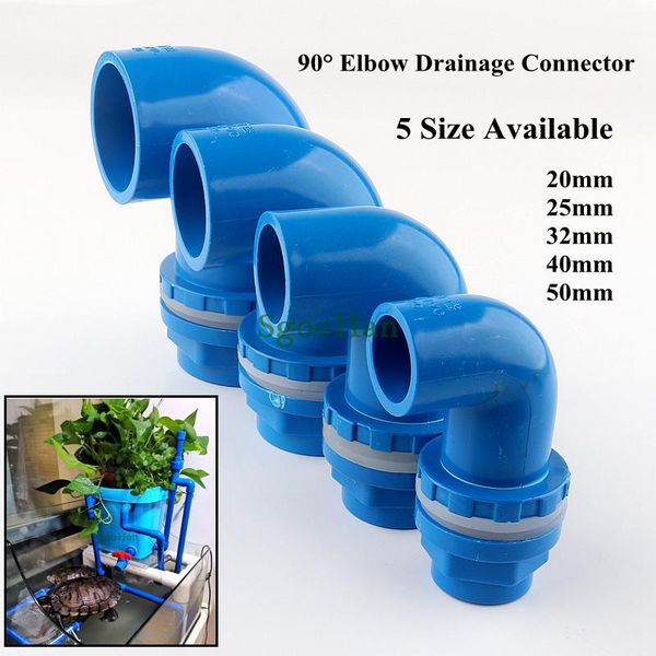 

2~20pcs id 20 to 50mm aquarium water tank drain joints pvc pipe home diy fish tank tube fittings 90Â° elbow drainage connector