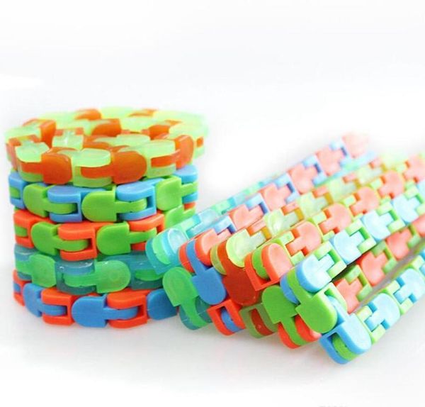 

children wacky tracks snap and click fidget toys diy kids autism snake puzzles sensory educational decompression toy fy7623