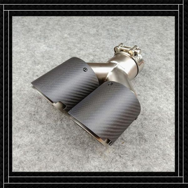 

motorcycle exhaust system one piece y model twill matte black for akrapovic tip car universal carbon fiber+stainless steel muffl