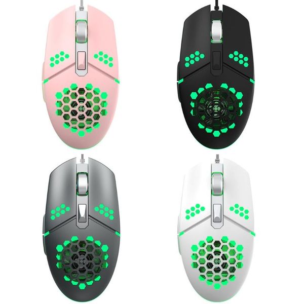 

2000dpi adjustable 6 buttons gamer usb wired honeycomb optical mouse hollow-out rgb gaming mice with fan for pc laptop