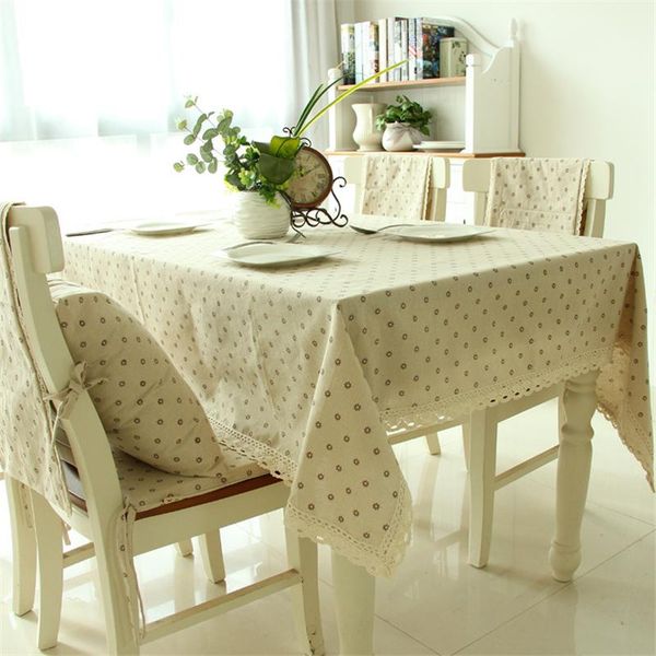 

table cloth cotton linen tablecloths pastoral flower fabric tableclothes tables decor lace elegant for rectangular
