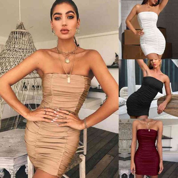 

solid strapless sleeveless womens skirt patchwork bodycon dress autumn fashion elegant senior club party women, Black