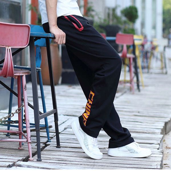 

usa thin guard casual basketball training running loose fitness pants, Black