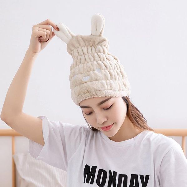 

towel microfiber bathroom dry hair cap coral fleece super absorbent fast drying bath wrap hat turban women salon spa tool
