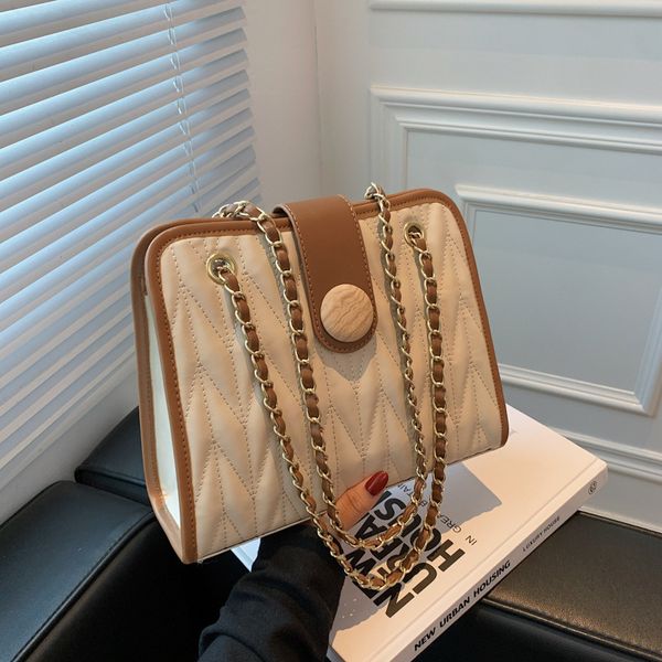 

messenger bag 2021 fashion women's bag simple chain single shoulder rhombic lattice embroidered thread tote