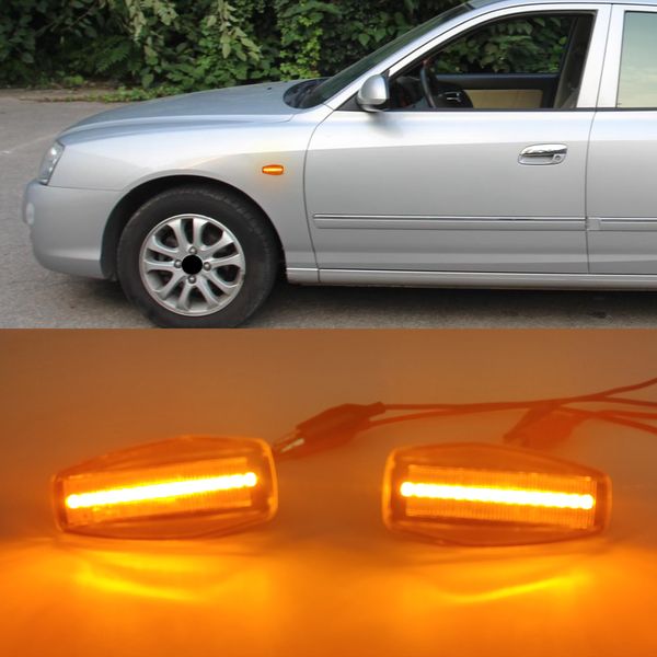 1 Pair per Hyundai Indicatore d'acqua fluente LED Segnalato laterale Luce di direzione di direzione per Elantra Getz Sonata XG Terracan Tucson I10 Coupe