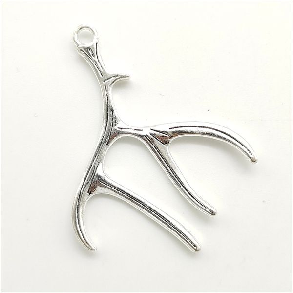

wholesale 20pcs/lot antlers alloy charms pendant retro jewelry making diy keychain pendant for bracelet earrings 51x40mm, Bronze;silver
