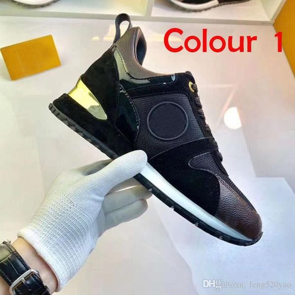

men gym casual shoes women travel 100% leather lace-up sneaker fashion platform trainers letters thick bottom woman shoe flat lady sneakers, Black