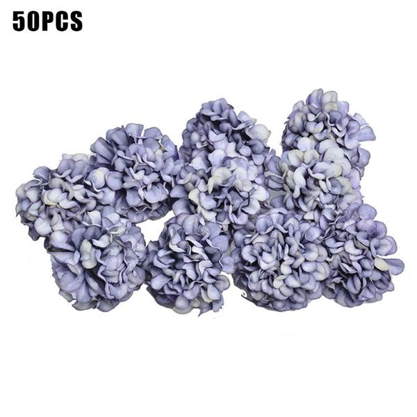 

50pcs practical dried silk hydrangea heads party home artificial flowers multipurpose wedding decor easy apply festive diy craft