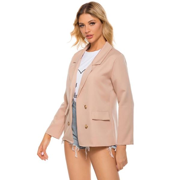 

men's jackets autumn suits v neck long sleeve button jacket for women office leisure suit woman solid color, Black;brown