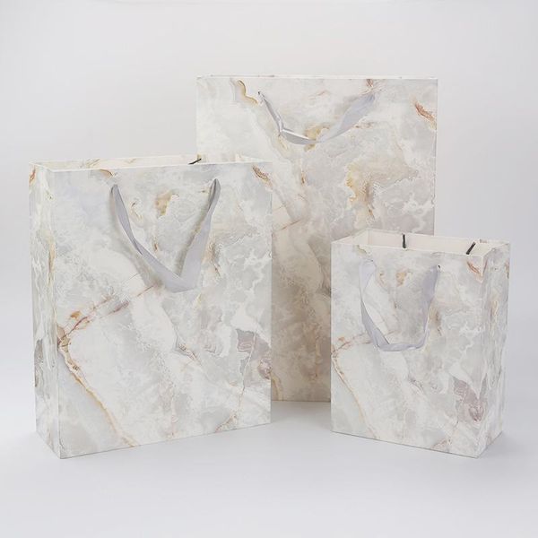 

gift wrap 12pcs marble pattern tote paper bags clothing shopping