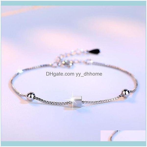 

link, jewelrylink, chain simple fashion sier color bracelets square star beads box chian & bangles for women pulseira bijoux femme drop deli, Black