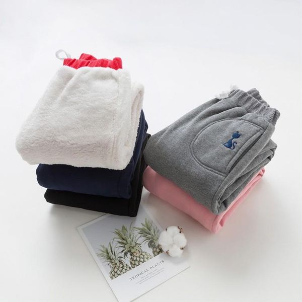 

trousers winter baby boys girls plus velet pants kids clothes boy warm thick casual children's sports 3 5 7 9 11 13y, Blue