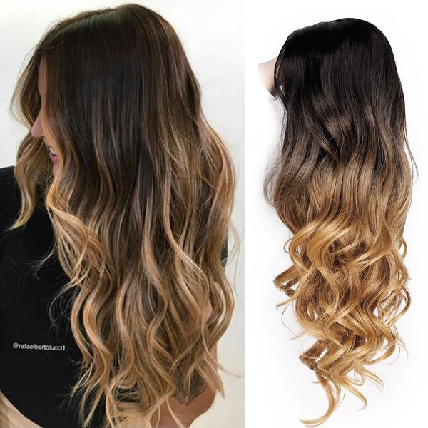 

wig female chemical fiber lady fashion headgear long curly hair big wave s, Black