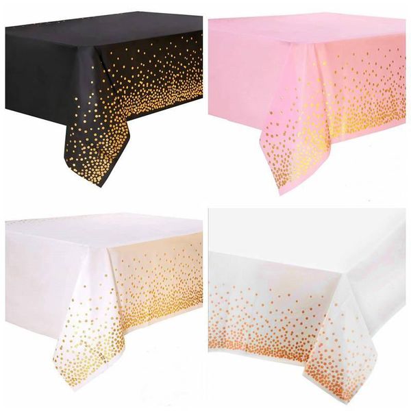 

137*274cm rose gold birthday party decoration kids tablecloth disposable paper plates cup baby shower party decor supplies