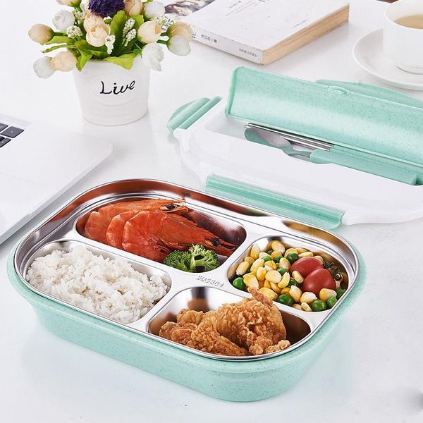 

dinnerware sets stainless steel insulated lunch box office children students anti-scald fast bento