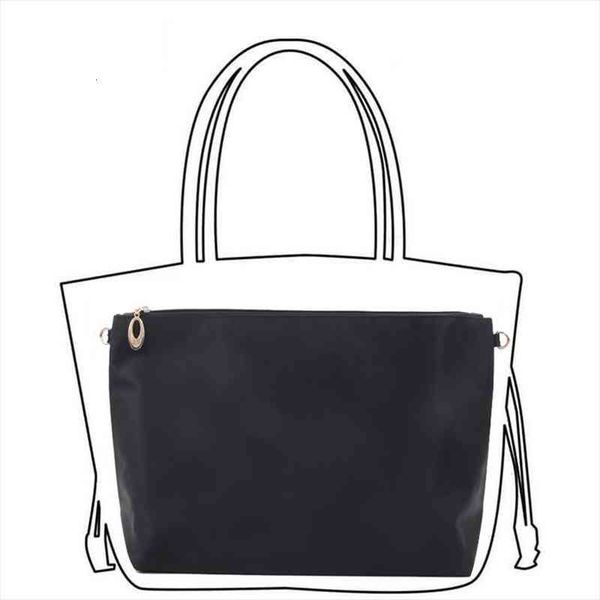 

black nylon insert organizer with cosmetic bags zipper pockets tote organize, portable purse bags, organizador bolso