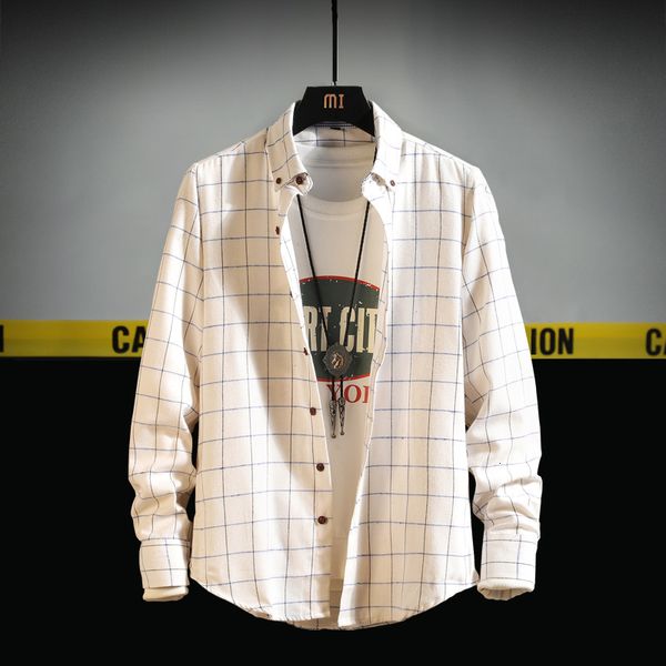 

2021 new plaid cotton spring autumn casual long sleeve shirt soft comfort slim fit styles brand man clothes f2aw, White;black