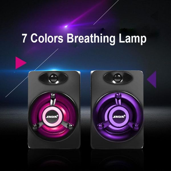 

portable speakers pc sound box computer usb speaker hifi stereo with led colorful light for desklapphone
