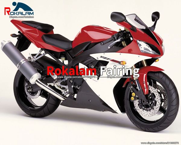 Para Yamaha YZF R1 YZF-R1 02 03 2002 2003 YZF1000R1 YZF 1000 R1 2002-2003 Conjunto de carenagens Vermelho Bodyworks branco (moldagem por injeção)