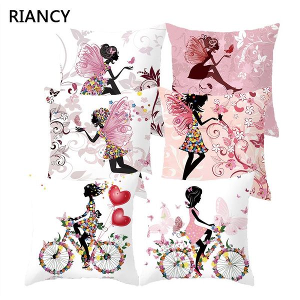 

cushion/decorative pillow flower pink floral decorative cushions pillowcase polyester cushion cover throw sofa decoration pillowcover 40838
