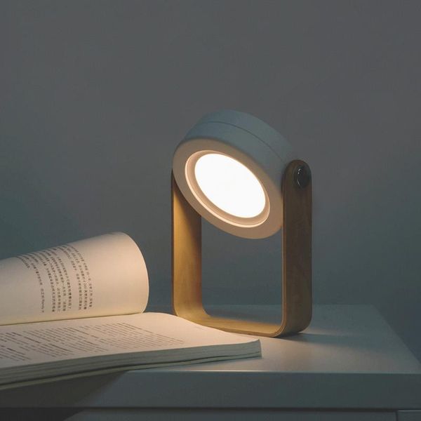

new creative wood handle foldable night lights reading lamp portable lantern lamp folding led table usb charging