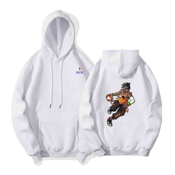 

men's sports hooded sweatshirt, loose sweater, printed with youth, european american, autumn and winter basketball trends, Black;brown