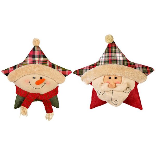 

cushion/decorative pillow creative christmas five-pointed star shape santa claus / snowman decoration 4 style year themed for home