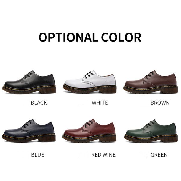 

large size 1461 martin 3 hole low men's single shoes round toe casual work fashion women's ankle boots, Black