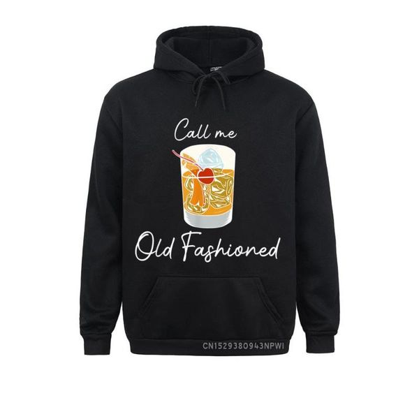 

men's hoodies & sweatshirts call me old fashioned bourbon whiskey drink pullover funny fitness long sleeve winter/fall beach hoods, Black