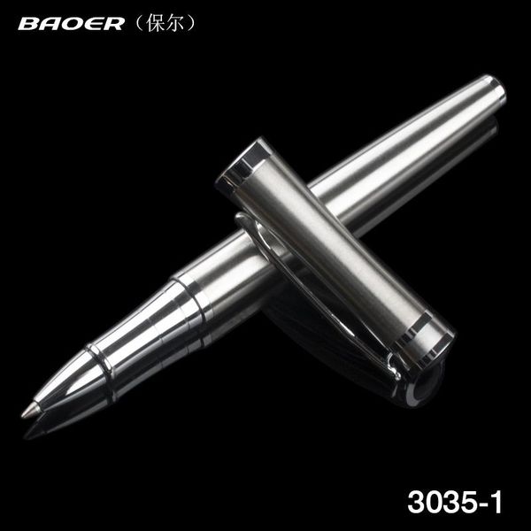

gel pens baoer 3035 stainless steel metal silver medium nib roller ball pen