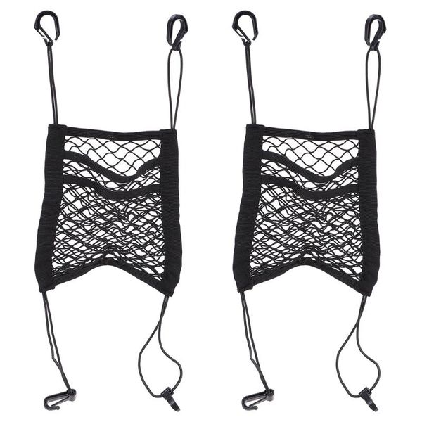 

car organizer 2pcs elastic mesh net bag seat back storage holder pocket