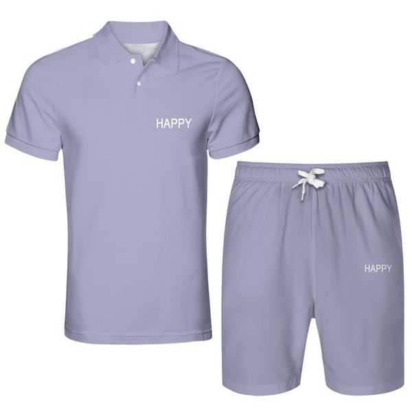 

men's tracksuits cloudstyle 2 pcs happy men 3d set solid colors casual fashion short sleeve polyester shirt & beach summer male, Gray