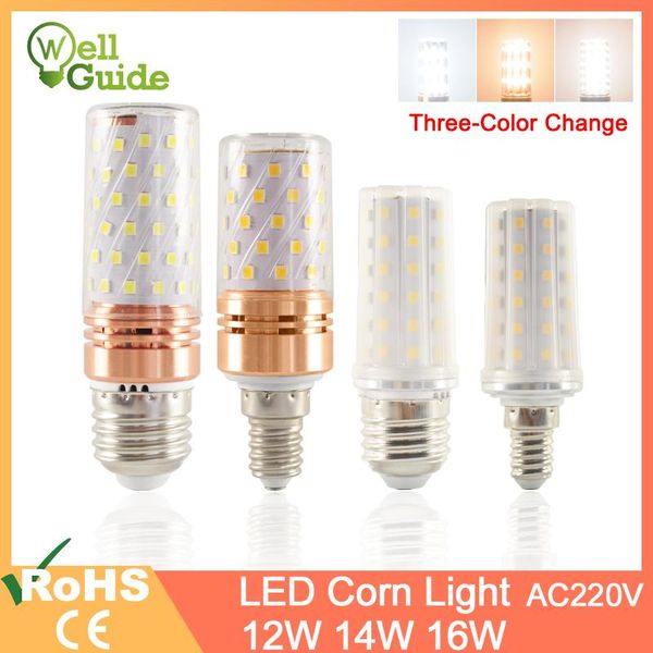 

bulbs greeneye e27 led bulb e14 lamp 3w 12w 14w 16w smd2835 ac 220v 240v corn chandelier candle light for home decoration