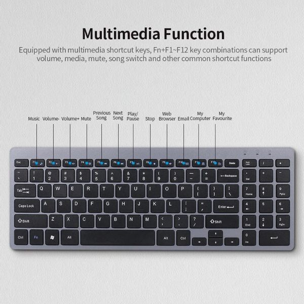

2.4g wireless keyboard ultra-thin wireless keyboard mute 95 keys for pc lapenglish/ital/german