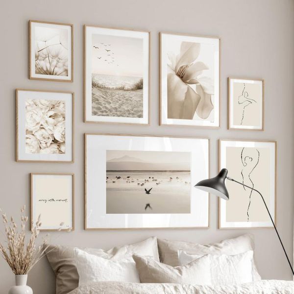 

paintings minimalist white shell beach flower dandelion wall art canvas painting nordic posters and prints pictures living room decor