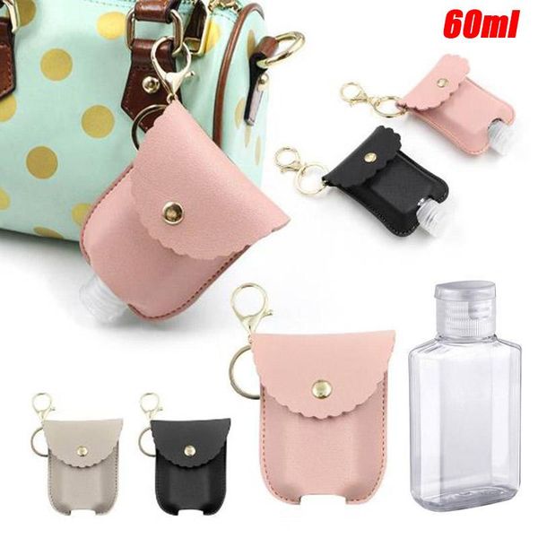 

travel bottle and keychain holder refillable empty bottles for hand sanitizer organizer keychain key rangement zipper bag