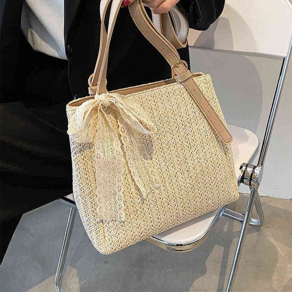

hand woven bag 2021 fashion shoulder large capacity versatile tote net red minority
