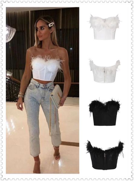 

quality mode feadthers strapless black white band hl night club short kihk