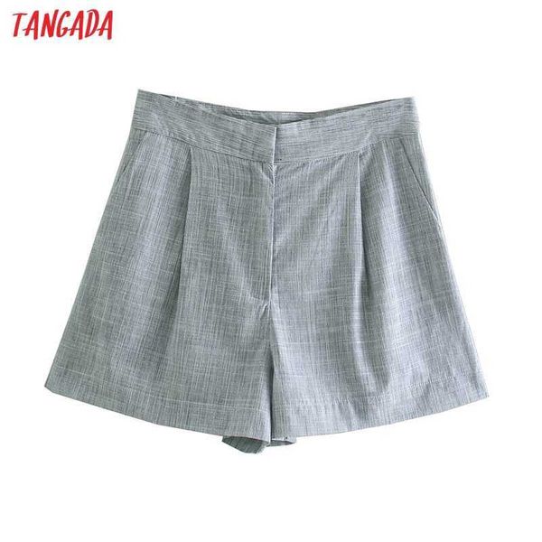

tangada arrival summer women elegant solid gray shorts zipper pockets ol shorts pantalones qd23 210609, White;black