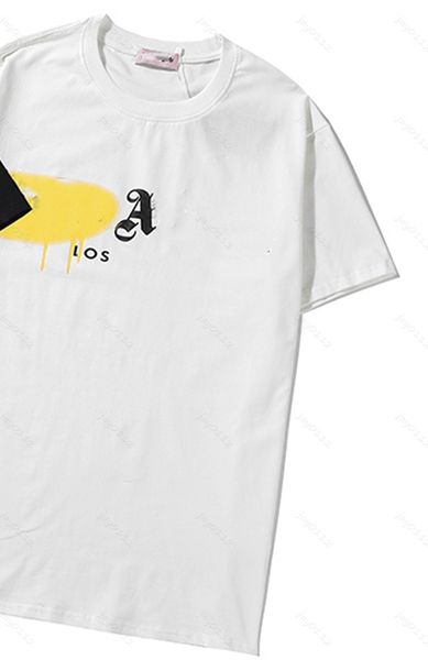 

21ss angels beauty tide palm printing tee pa loose casual sports round neck short sleeve t-shirt men and women e28 031610, White;black
