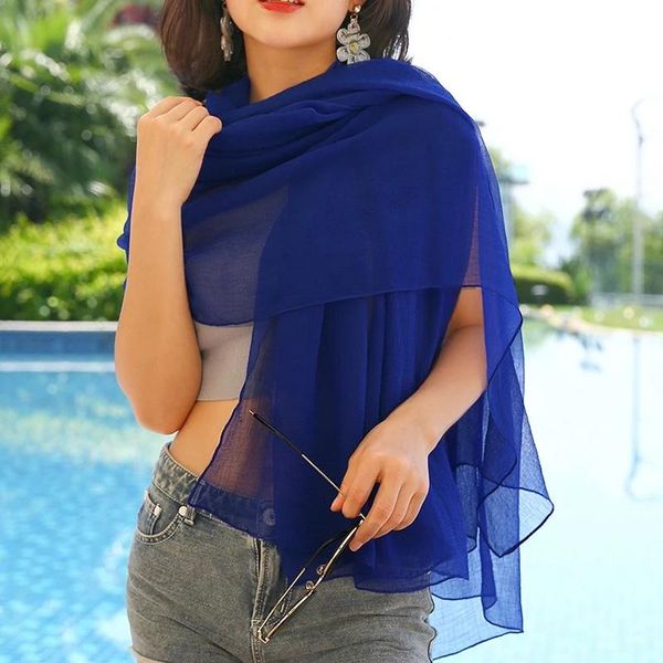 

scarves 2021 fashion summer silkly scarf women long large size wraps and shawls foulard femme bandana beach head muslim hijabs, Blue;gray