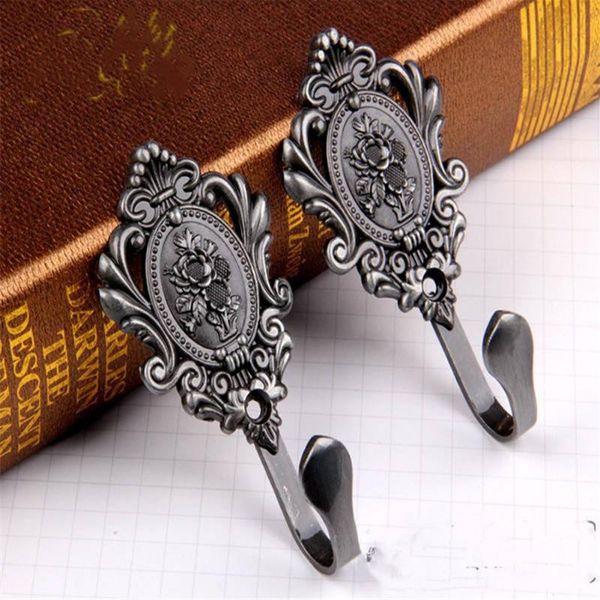 

2pcs home decor curtain tieback fittings wall mounted drapery holdback hooks door vintage alloy rose pattern living room bedroom