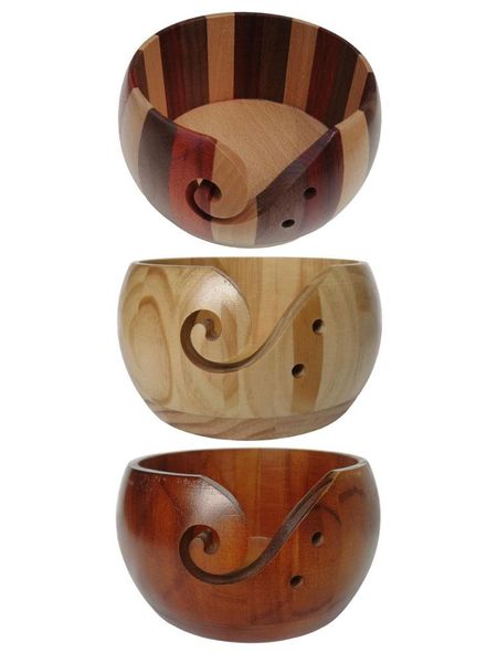 

other arts and crafts wooden yarn bowl multifunction crochet wool thread storage holder carved hole