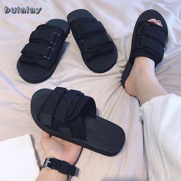 

slippers slides ladies home shoes fashion 2021 summer comfortable men platform women casual female beach sandals1, Black